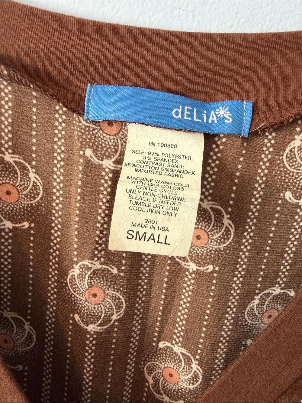 dELiA*s Brown Floral-Print V-Neck Midi Dress - Picture 2 of 4